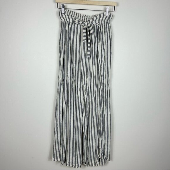 Becca By Rebecca Virtue Gateway Cover-up Swim Pant Wide Split Leg Gray Stripe M - Picture 5 of 10